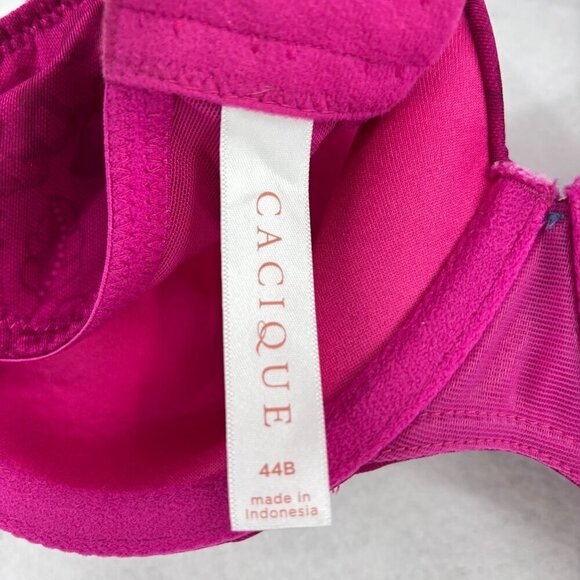 Cacique Lightly Lined T-Shirt Bra Size 44B Pink Floral Underwire NEW - Picture 3 of 8